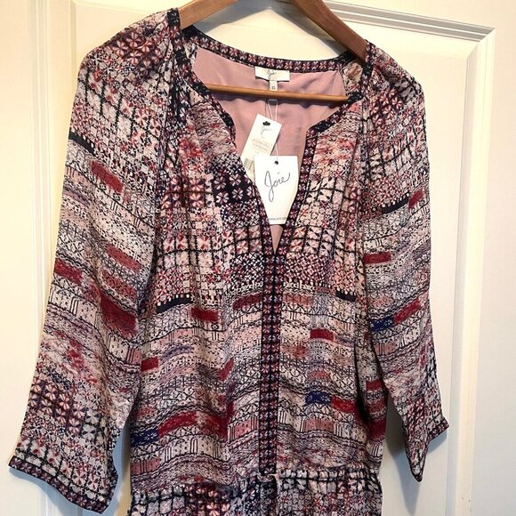 Joie Silk Mini Dress XS Pink V-Neck Georgette Blouson Relaxed Short Lightweight - Picture 6 of 10